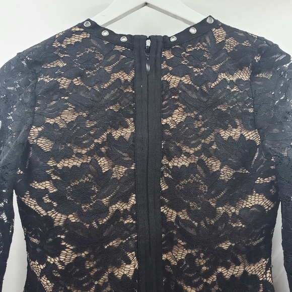 Windsor Black Lace Dress Bodycon LBD Witchy Goth Romantic Boho Date Cocktail V - Picture 5 of 7